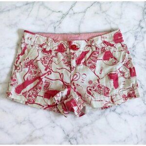 LILLY PULITZER Holy Grail Spin the Bottle Chino Cotton Shorts Size 2
